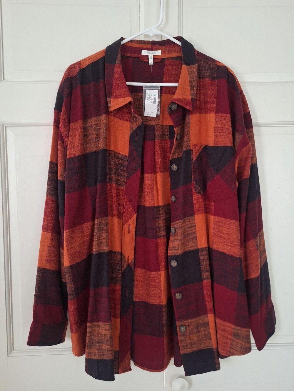 Maurices cabin plaid boyfriend flannel top - NWT